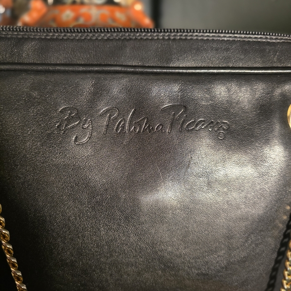 Vintage Paloma Picasso Leather Handbag with Gold Chain - Picture 4 of 11